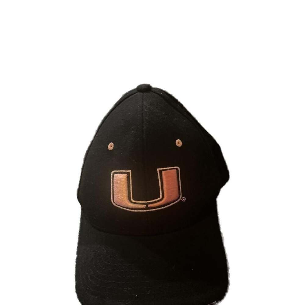 Miami Hurricanes Black and Pink Fitted Hat size 7